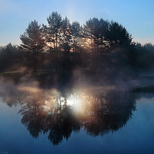 Схема вышивки «рассветт на озере»