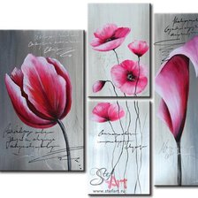 триптих тюлпаны и маки