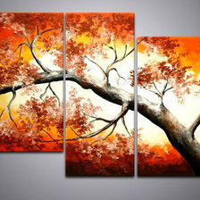 Схема вышивки «триптих сакура»