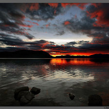 Схема вышивки «закат сквозь тучи»