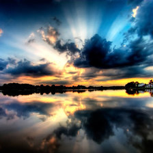 Схема вышивки «закат сквозь тучи 2»