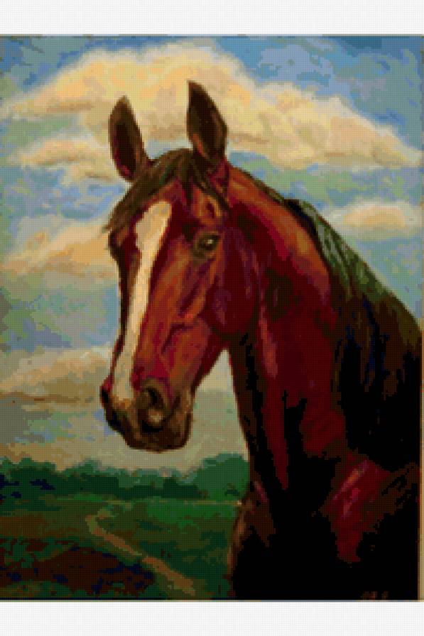Автор Макеева Л.В. - кони, лошадь, лошади, живопись - предпросмотр