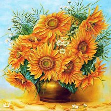 Схема вышивки «подсолнухи»