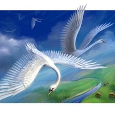 Схема вышивки «Лебеди»