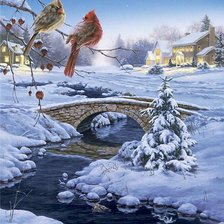 Схема вышивки «зимний пейзаж»