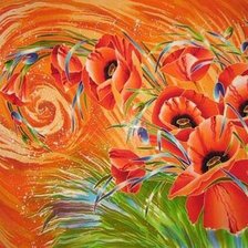 Схема вышивки «Маки»