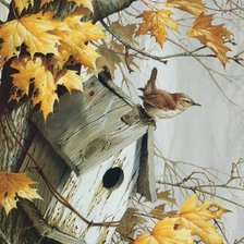 Схема вышивки «осенний пейзаж»