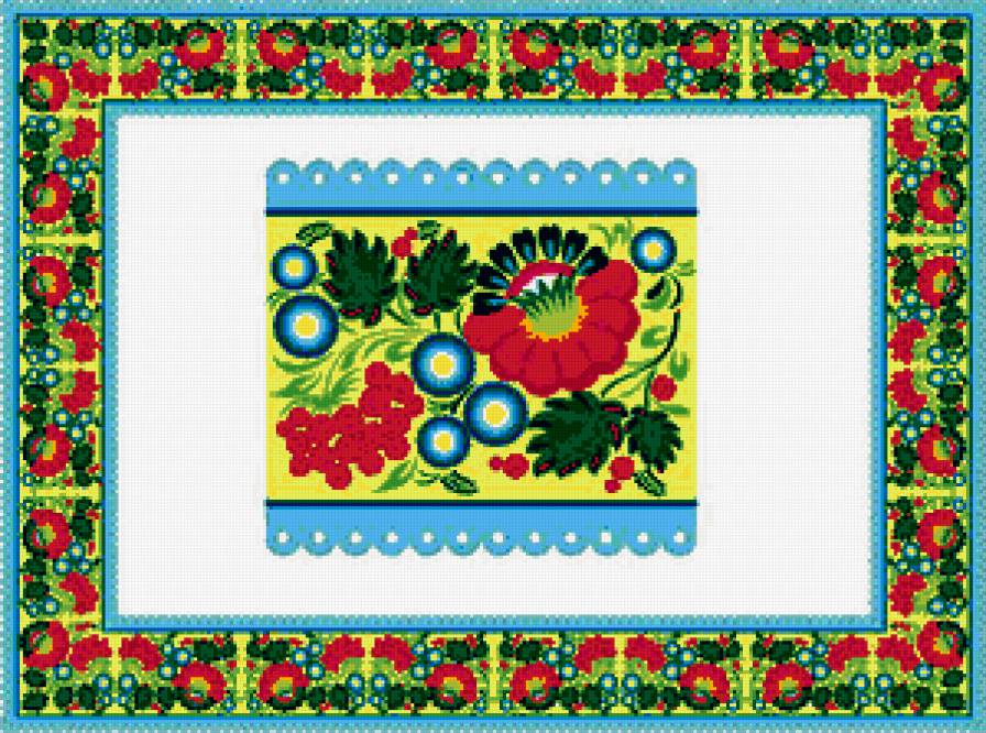 №407993 - орнамент, цветы, скатерть, салфетка, бордюр, узор - предпросмотр