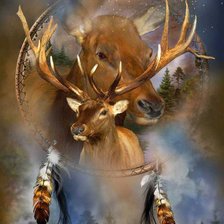 Схема вышивки «олени»