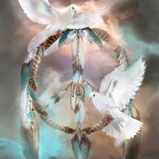 Схема вышивки «голуби»