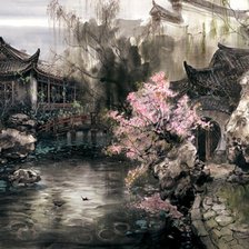 Схема вышивки «Цветущая сакура»