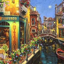 Схема вышивки «Канал Венеции»