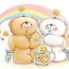 Схема вышивки «Мишки с радугой»