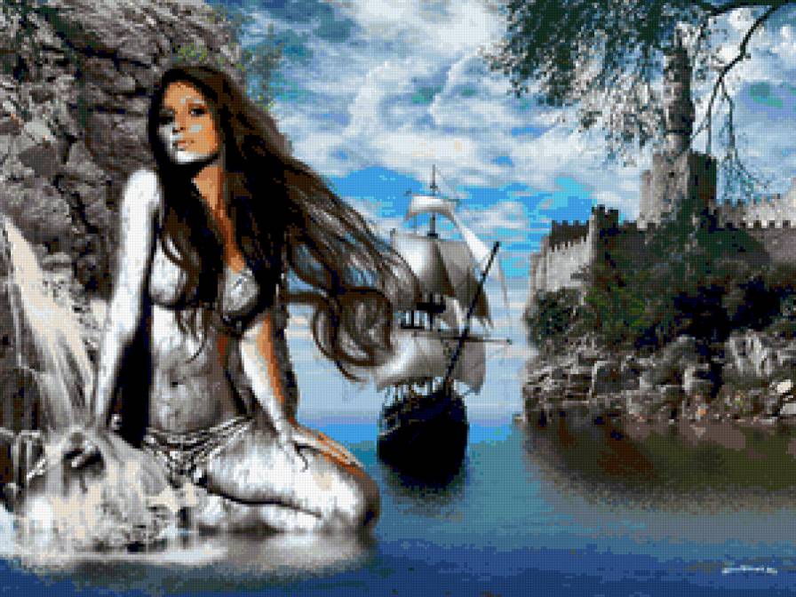 девушка гора - фентази - предпросмотр