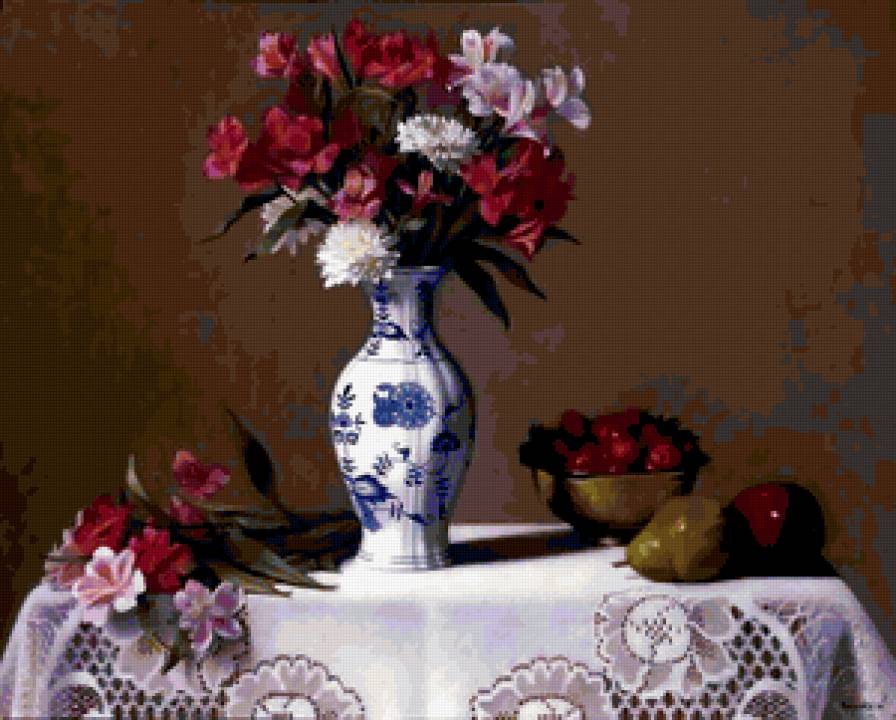 №408588 - фрукты, букет, натюрморт, цветы - предпросмотр