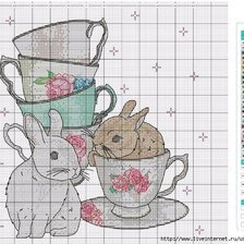 Схема вышивки «кролики»