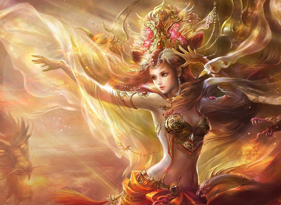 №408819 - девушка, картины, дети, цветы, фэнтези, живопись, красота женщины - оригинал