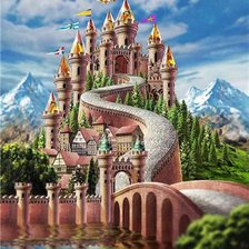 Схема вышивки «замок в горах»
