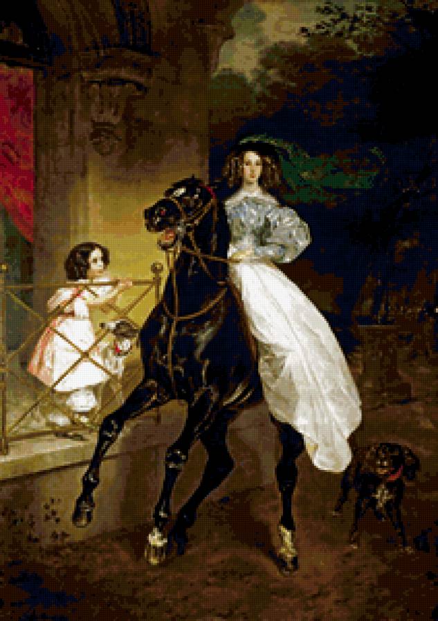 Всадница - брюллов.картины - предпросмотр