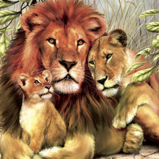 Схема вышивки «львы»