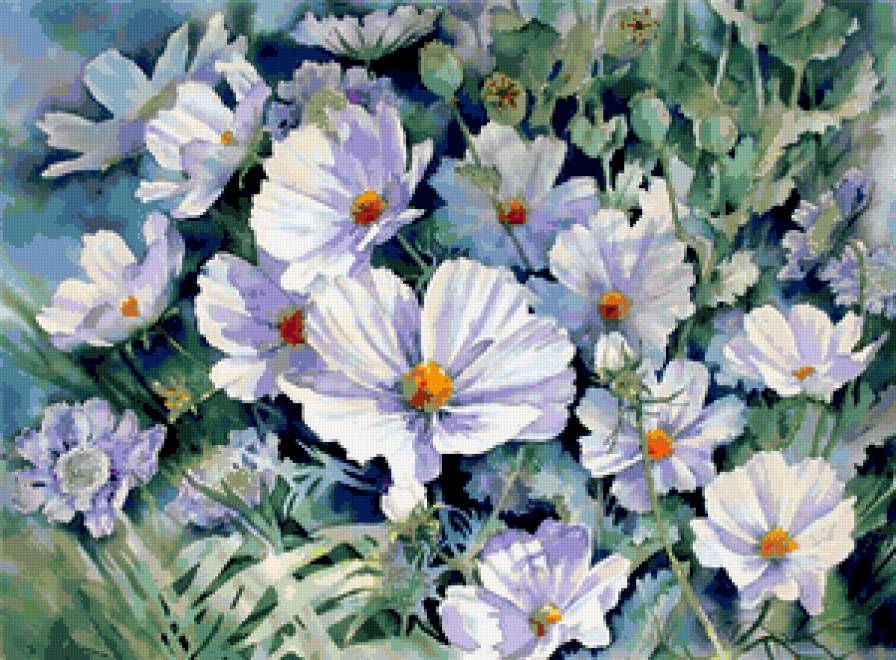 Серия "Букет" - цветы, лаватера, букет - предпросмотр