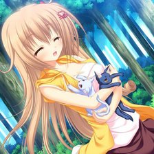 Схема вышивки «девушка с котятами»