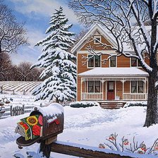 Схема вышивки «зимний пейзаж»