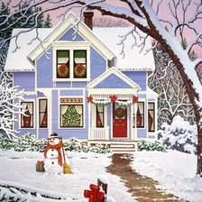 Схема вышивки «зимний пейзаж»