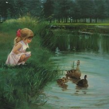 Схема вышивки «Утки на озере»