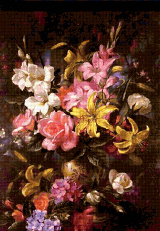 №410564 - цветы, натюрморт, букет, albert williams, живопись - предпросмотр