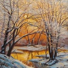 Схема вышивки «зимний пейзаж»