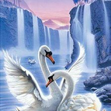 Схема вышивки «лебеди»