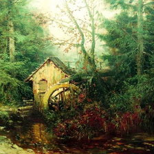 Схема вышивки «Домик на речке»