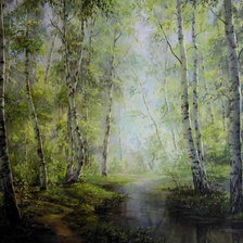 Схема вышивки «Березовая роща»