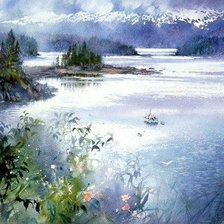 Схема вышивки «Горное озеро»