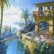 Схема вышивки «утро в горах»