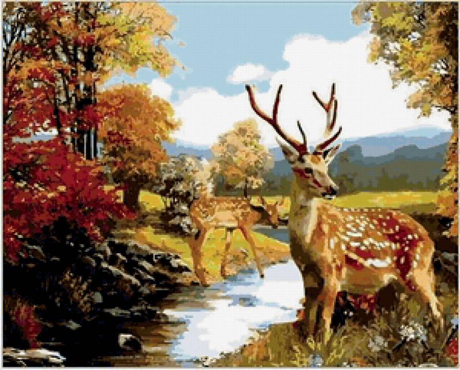 олени - природа, лес - предпросмотр