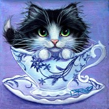 Схема вышивки «котёнок»