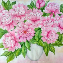 Схема вышивки «пионы»