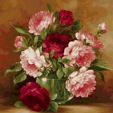 Схема вышивки «пионы»