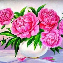 Схема вышивки «пионы»