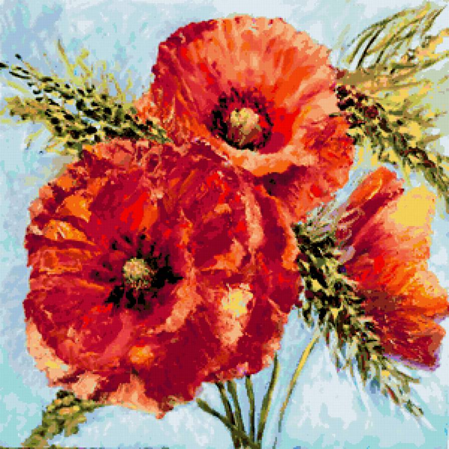 Серия "Букет" - цветы, маки, букет - предпросмотр