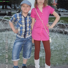 Схема вышивки «Настюша и Тёма»