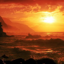 Схема вышивки «закат»