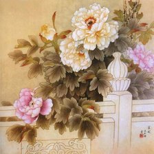 Схема вышивки «китайские пионы»