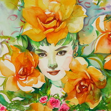 Схема вышивки «Серия "Девушка в цветах"»