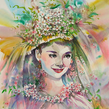 Схема вышивки «Серия "Девушка в цветах"»