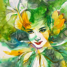 Схема вышивки «Серия "Девушка в цветах"»