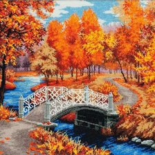 Схема вышивки «осенний парк»