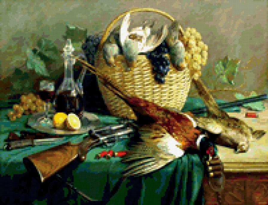 Натюрморт с дичью - натюрморт, овощи, дичь - предпросмотр